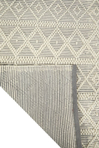 GREY AND IVORY KILIM HAND WOVEN DHURRIE by Imperial Knots - Image 4