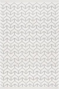 IVORY AND GREY KILIM HAND WOVEN DHURRIE by Imperial Knots - Image 1