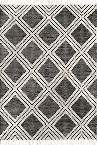 IVORY AND BLACK KILIM HAND WOVEN DHURRIE by Imperial Knots - Image 1
