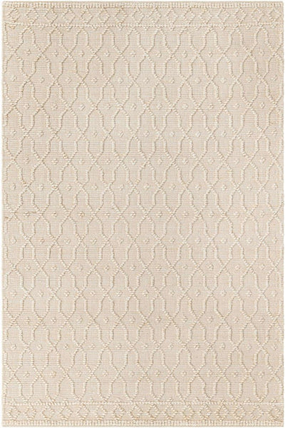 IVORY GEOMETRIC JUTE HAND WOVEN DHURRIE