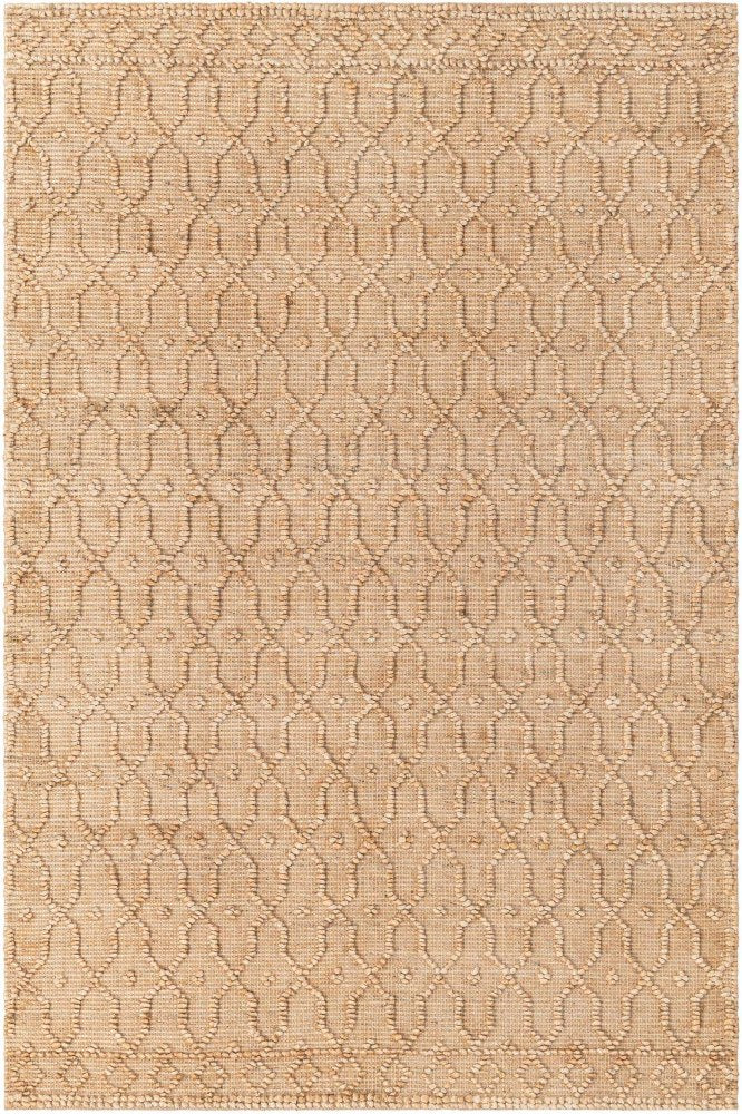 BEIGE GEOMETRIC JUTE HAND WOVEN DHURRIE