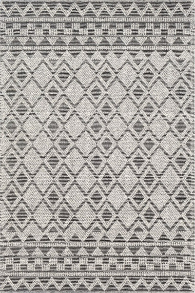 IVORY AND BLACK KILIM HAND WOVEN DHURRIE