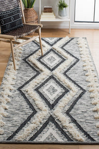 IVORY AND BLACK KILIM HAND WOVEN DHURRIE by Imperial Knots - Image 2