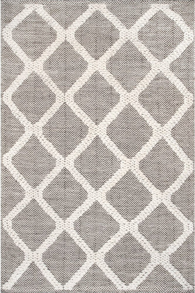 IVORY AND BLACK GEOMETRIC KILIM HAND WOVEN DHURRIE