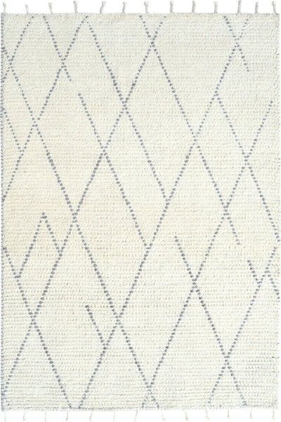 IVORY AND GREY GEOMETRIC KILIM HAND WOVEN DHURRIE