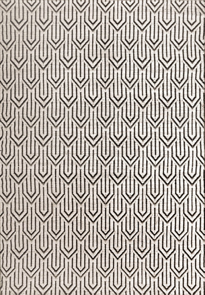 IVORY AND BLACK GEOMETRIC KILIM HAND WOVEN DHURRIE