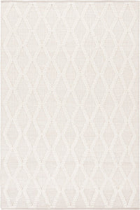 IVORY AND GREY GEOMETRIC KILIM HAND WOVEN DHURRIE by Imperial Knots - Image 1