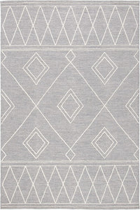 GREY GEOMETRIC KILIM HAND WOVEN DHURRIE by Imperial Knots - Image 1
