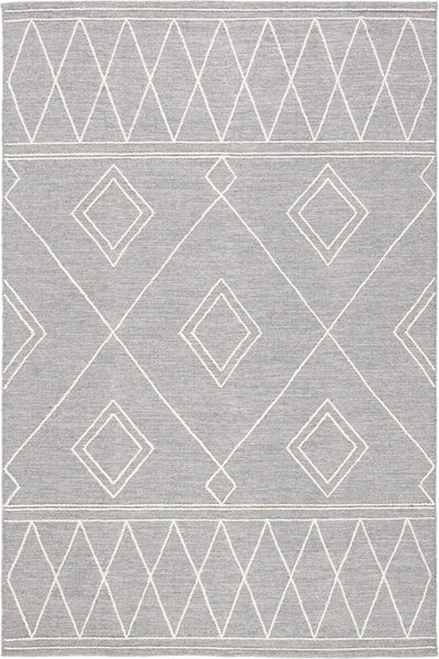 GREY GEOMETRIC KILIM HAND WOVEN DHURRIE
