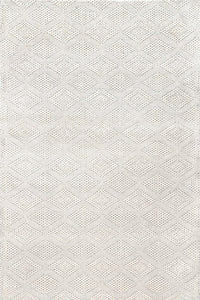 IVORY AND GREY GEOMETRIC KILIM HAND WOVEN DHURRIE by Imperial Knots - Image 1