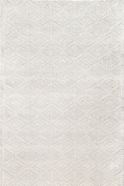 IVORY AND GREY GEOMETRIC KILIM HAND WOVEN DHURRIE