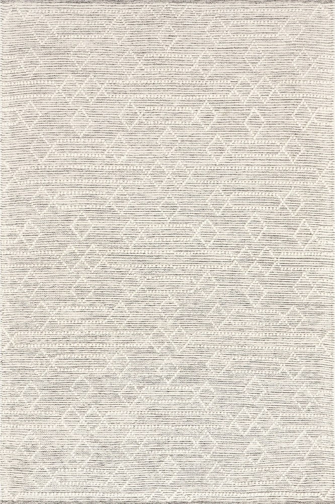 IVORY AND GREY GEOMETRIC KILIM HAND WOVEN DHURRIE by Imperial Knots - Image 1