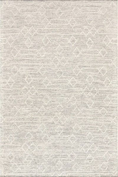 IVORY AND GREY GEOMETRIC KILIM HAND WOVEN DHURRIE