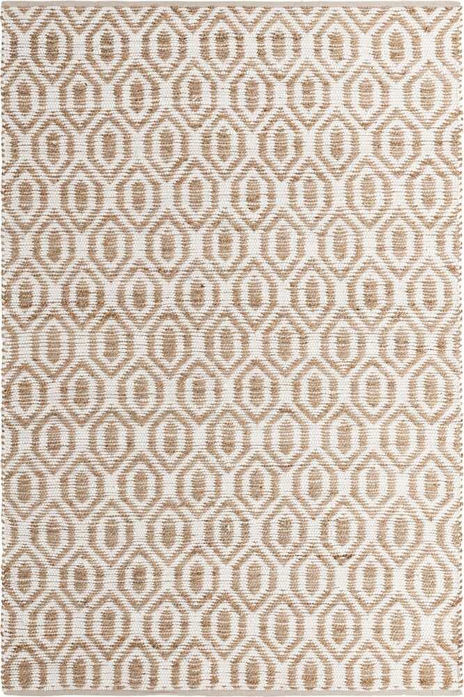 IVORY NATURAL GEOMETRIC HAND WOVEN JUTE RUG