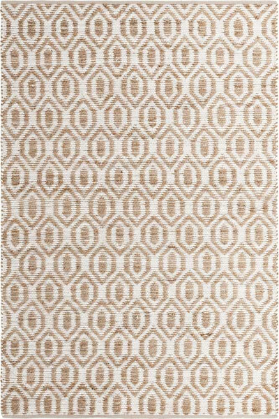 IVORY NATURAL GEOMETRIC HAND WOVEN JUTE RUG