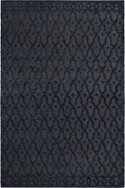 NAVY BLUE TRELLIS HAND WOVEN JUTE RUG