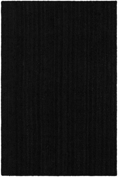 BLACK SOLID HAND WOVEN JUTE RUG