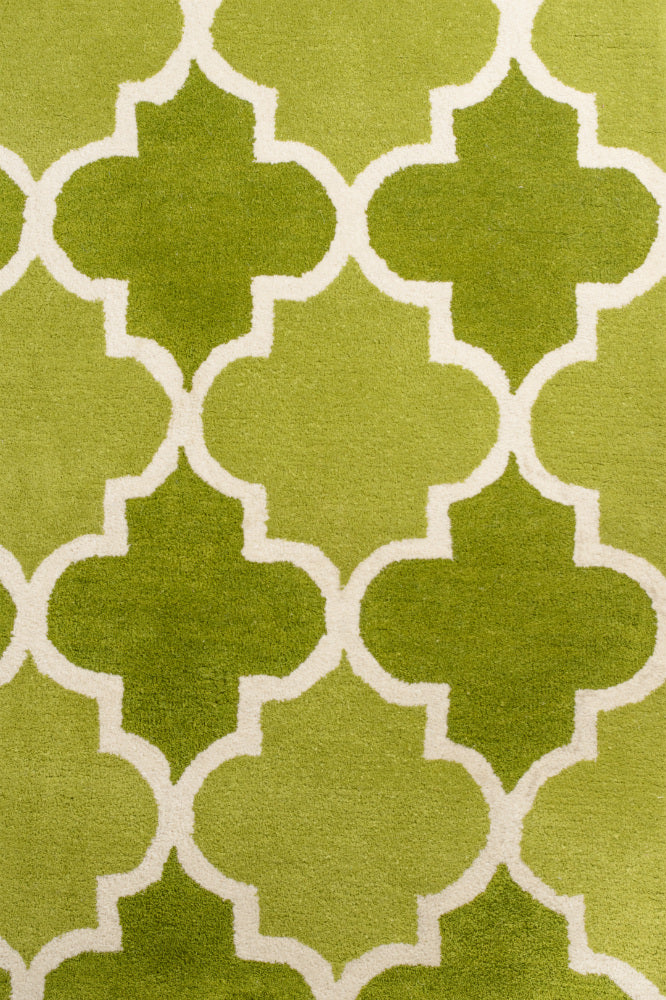 GREEN MOROCCAN HAND TUFTED CARPET by Imperial Knots - Image 3