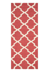 RED TRELLIS HAND TUFTED RUNNER CARPET by Imperial Knots - Image 1