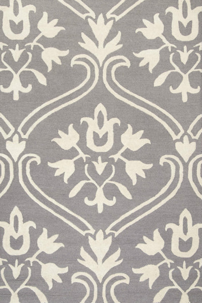 GREY DAMASK HAND TUFTED CARPET