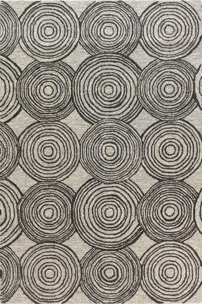 GREY CONCENTRIC HAND TUFTED CARPET