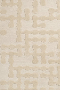 BEIGE EMBOSSED HAND TUFTED CARPET by Imperial Knots - Image 3