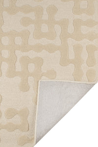 BEIGE EMBOSSED HAND TUFTED CARPET by Imperial Knots - Image 4