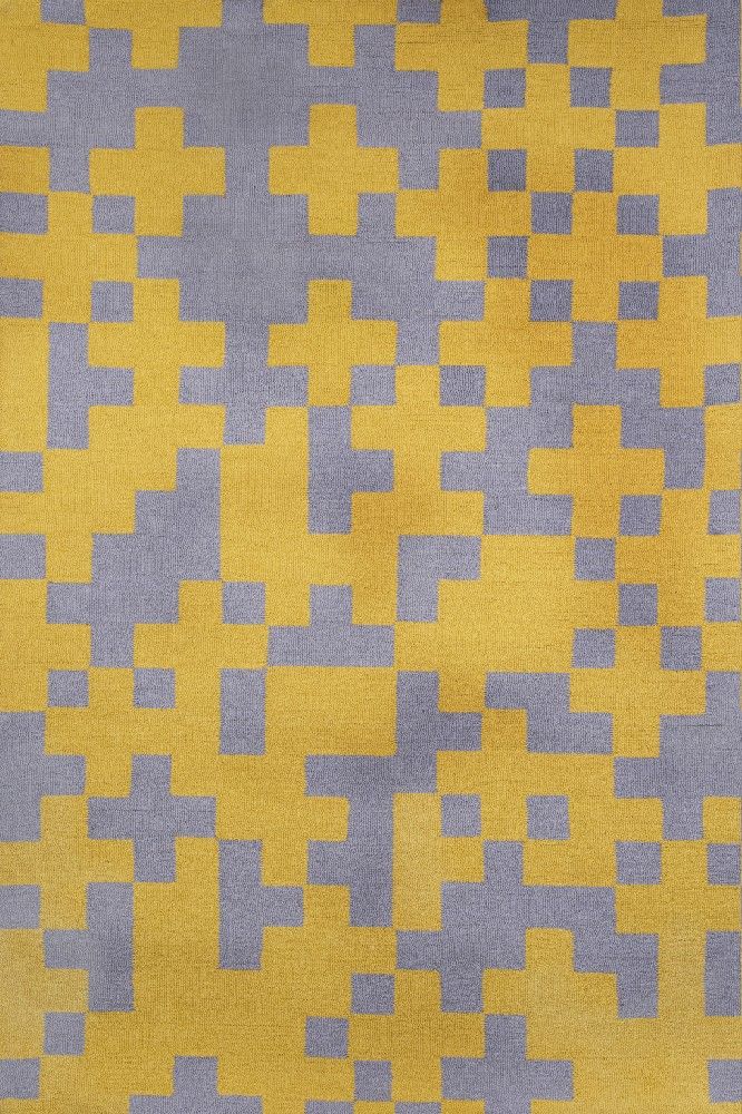 YELLOW PIXEL HAND TUFTED CARPET