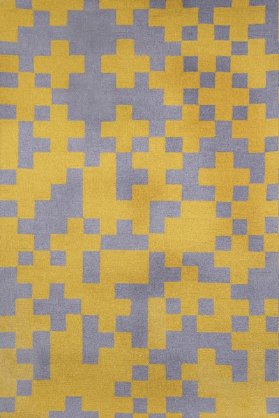 YELLOW PIXEL HAND TUFTED CARPET