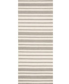 GREY AND IVORY STRIPES HAND TUFTED RUNNER CARPET