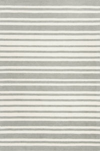 GREY AND IVORY STRIPES HAND TUFTED CARPET by Imperial Knots - Image 1