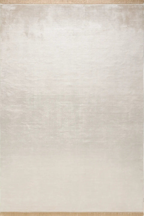 SOLID IVORY VISCOSE SILK HAND KNOTTED RUG luxury rug India