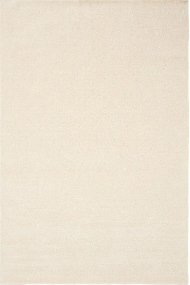 SOLID IVORY WOOL  HAND KNOTTED RUG