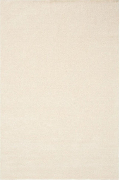 SOLID IVORY WOOL  HAND KNOTTED RUG