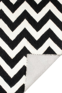 BLACK IVORY CHEVRON MODERN HAND TUFTED CARPET by Imperial Knots - Image 4