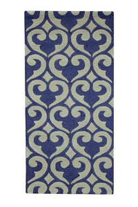 BLUE TEAL DAMASK TRADITIONAL HAND TUFTED CARPET by Imperial Knots - Image 1