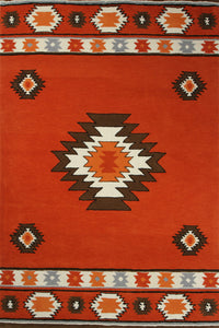 RUST AZTEC HAND TUFTED CARPET by Imperial Knots - Image 1
