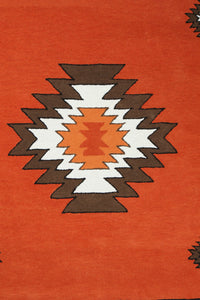 RUST AZTEC HAND TUFTED CARPET by Imperial Knots - Image 3