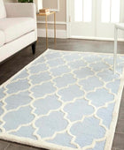 BLUE IVORY MOROCCAN MODERN HAND TUFTED CARPET