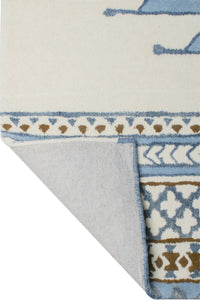 BLUE IVORY AZTEC HAND TUFTED CARPET by Imperial Knots - Image 4