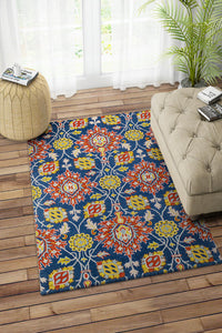 BLUE AND MULTICOLOR PERSIAN HAND TUFTED CARPET by Imperial Knots - Image 2