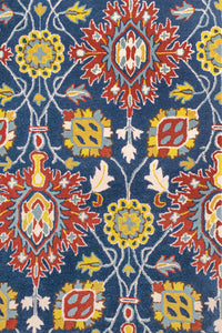 BLUE AND MULTICOLOR PERSIAN HAND TUFTED CARPET by Imperial Knots - Image 3