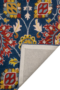 BLUE AND MULTICOLOR PERSIAN HAND TUFTED CARPET by Imperial Knots - Image 4
