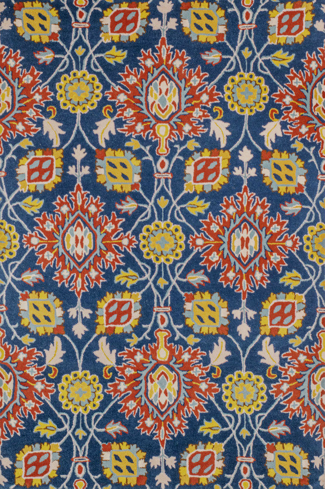 BLUE AND MULTICOLOR PERSIAN HAND TUFTED CARPET