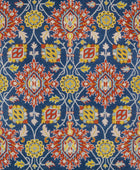 BLUE AND MULTICOLOR PERSIAN HAND TUFTED CARPET