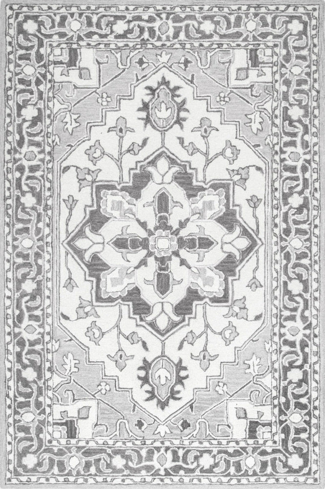 GREY AND IVORY PERSIAN HAND TUFTED CARPET