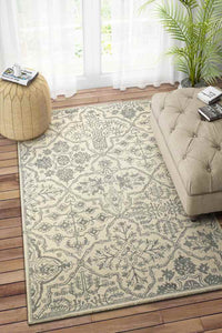 GREY AND IVORY PERSIAN HAND TUFTED CARPET ROOM by Imperial Knots