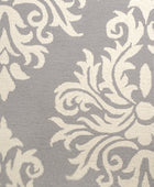 GREY AND IVORY DAMASK HAND TUFTED CARPET by Imperial Knots - Image 3