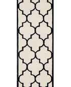 BLACK AND IVORY MOROCCAN HAND TUFTED RUNNER CARPET by Imperial Knots - Image 1