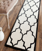 BLACK AND IVORY MOROCCAN HAND TUFTED RUNNER CARPET by Imperial Knots - Image 2
